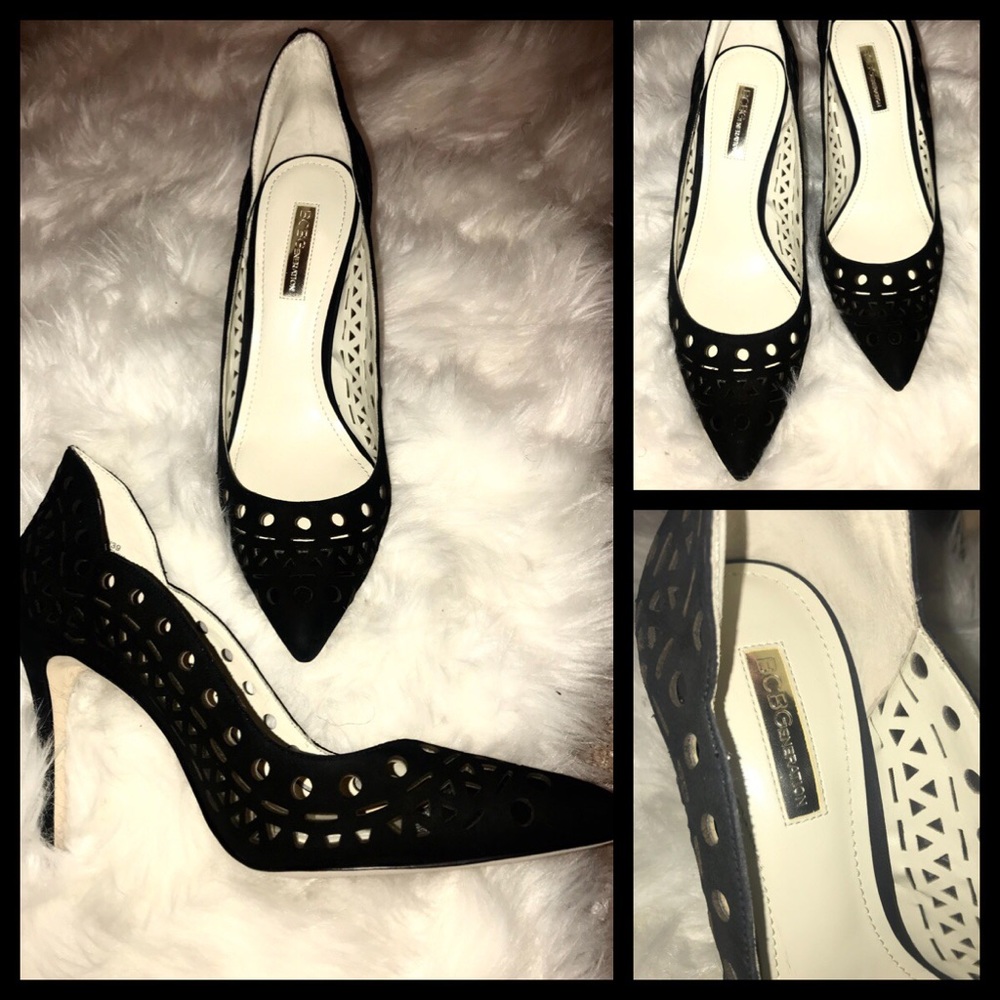 BLACK BCBG heels with cutout design